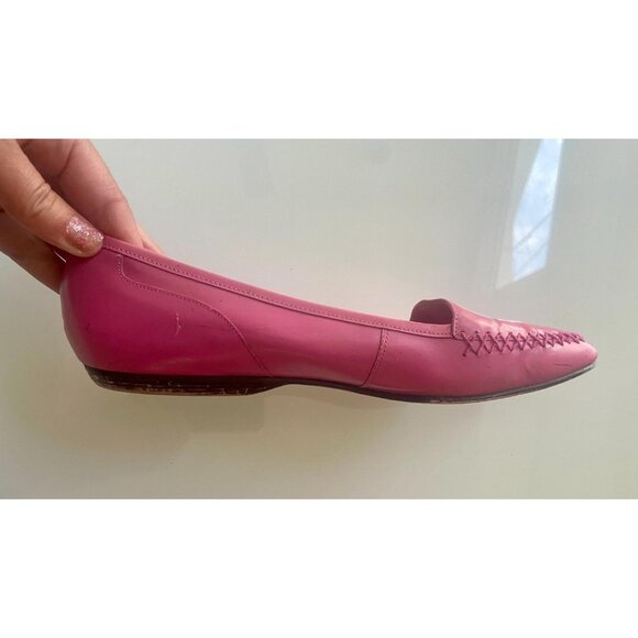 Pink Leather Loafers, Size 9.5, Real Leather Flats by Bellicci, Barbiecore Shoes - Picture 3 of 9